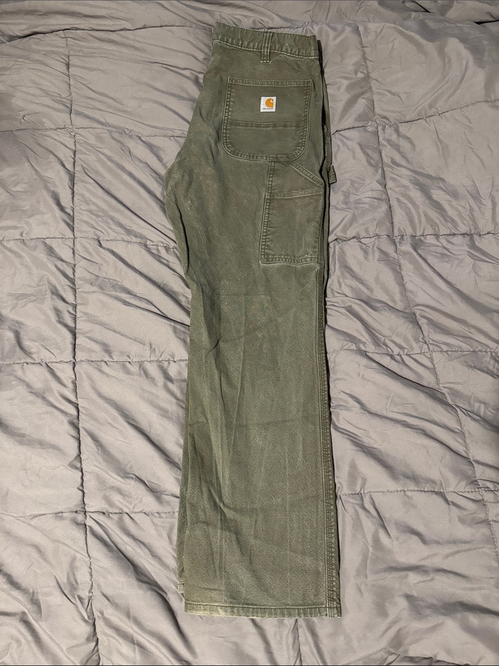Carhartt Olive Work Cargo Pants - Dark Green